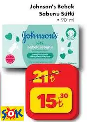 JOHNSON'S BEBEK SABUNU SÜTLÜ 90 ML JOHNSON'S BEBEK SABUNU SÜTLÜ 90 ML